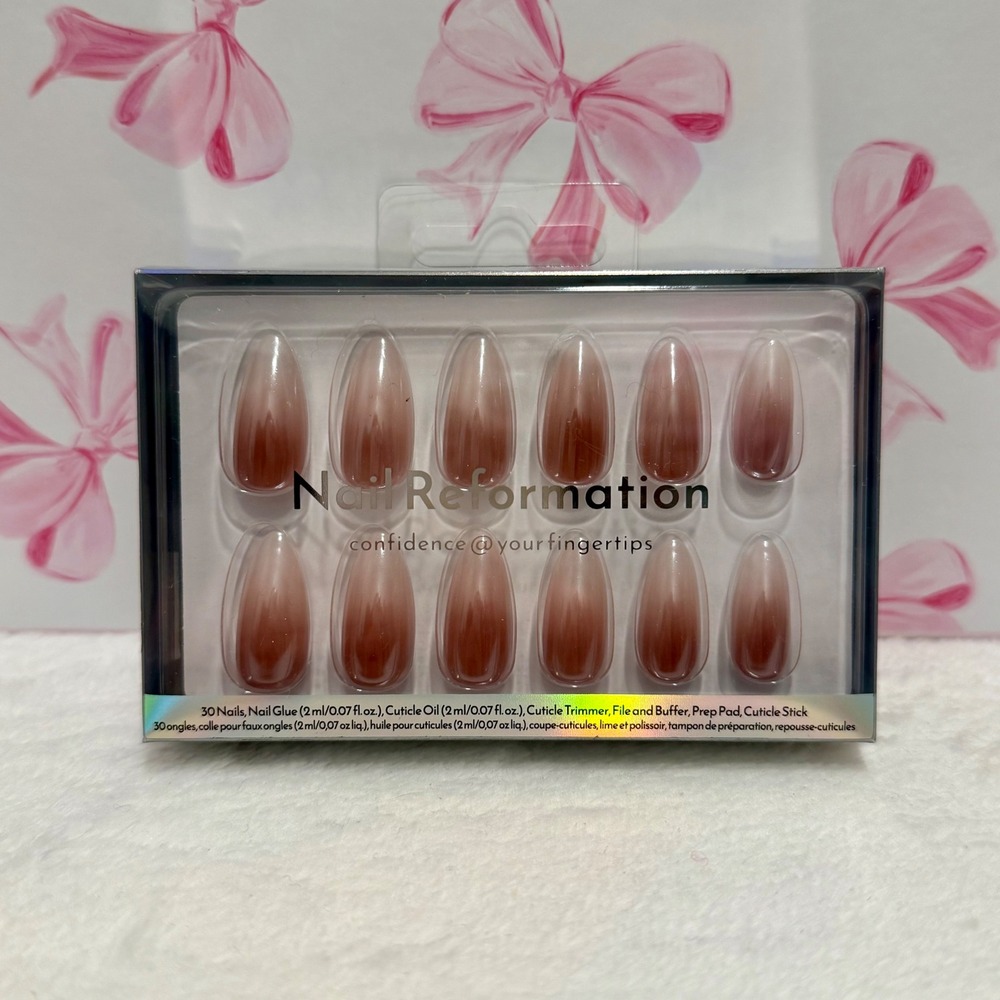 Nail Reformation Almond Press On Nails 30pc Kit‎ Rose Glaze